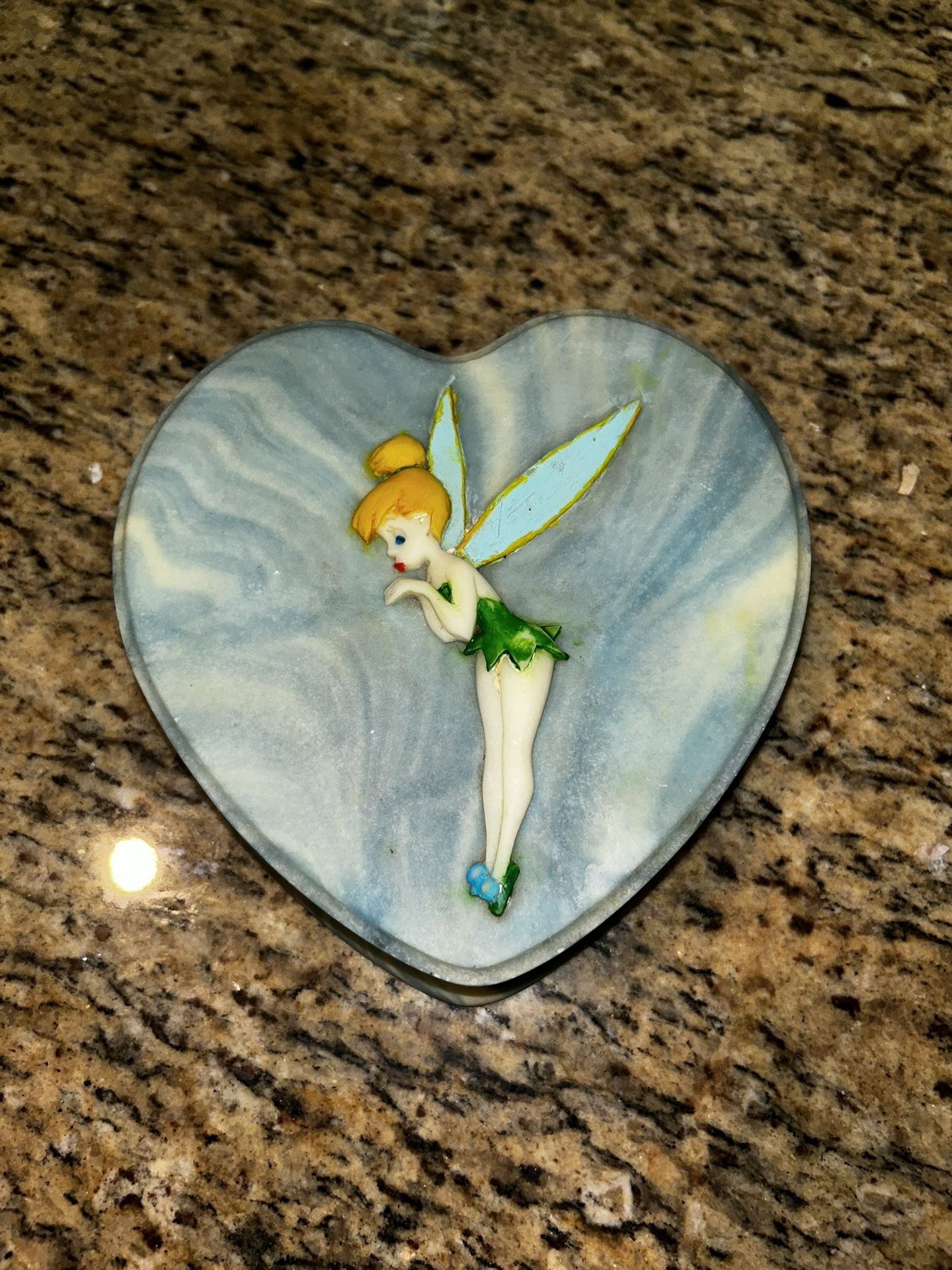 Vintage Walt Disney Tinker Bell Trinket Heart Box 