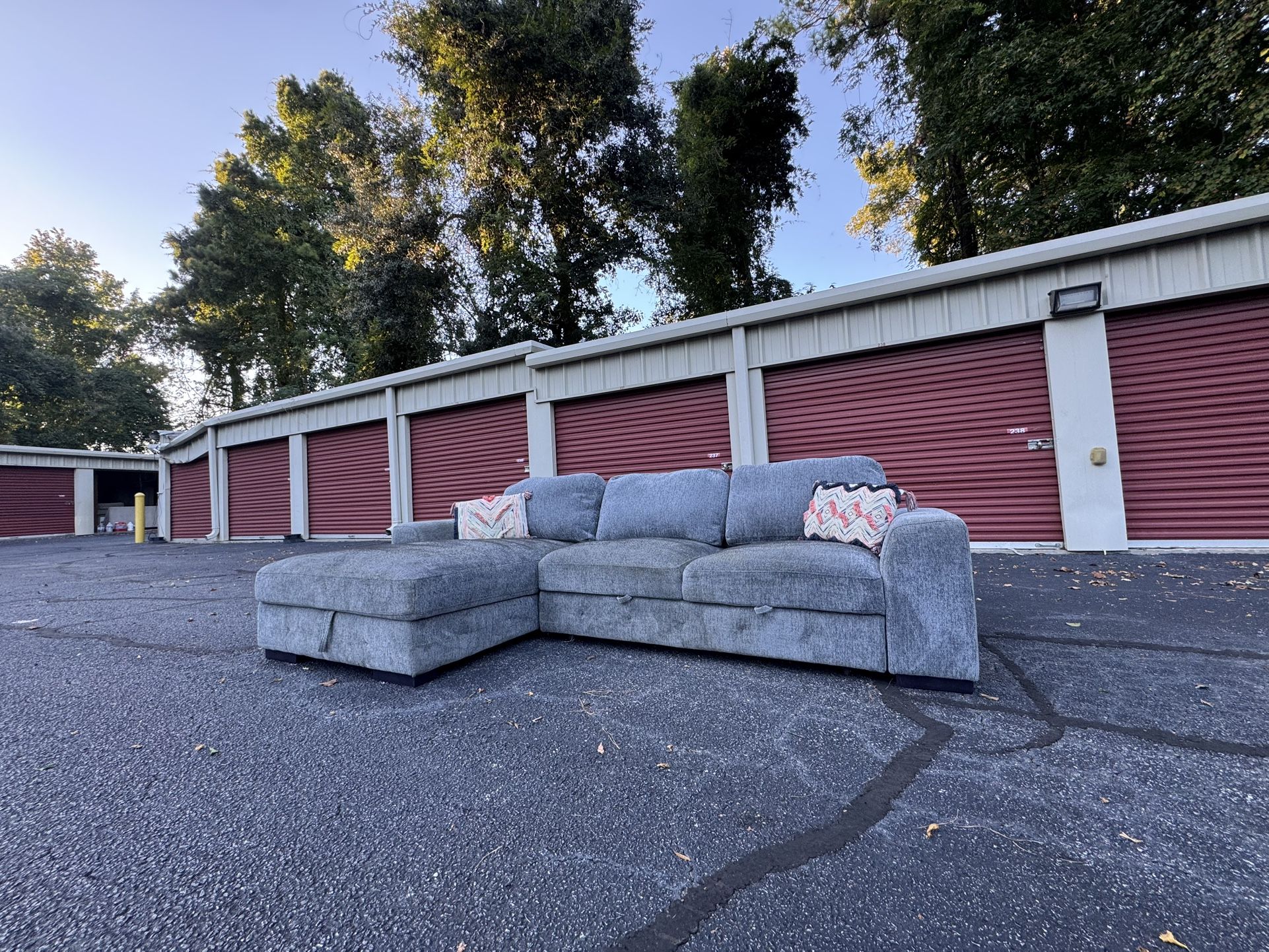 Beautiful Grey Sectional ( Delivery Available )