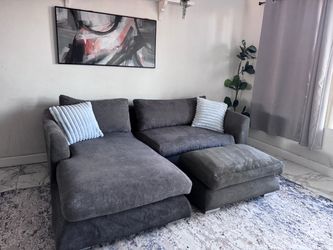 FREE DEIVERY cloud dupe sectional sofa couch sala ottoman