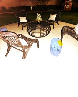 Patio Set By Sunset West 4 Captain Chairs N Table  