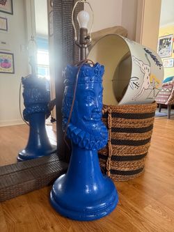 Unique King Lamp and Lampshade Blue Large