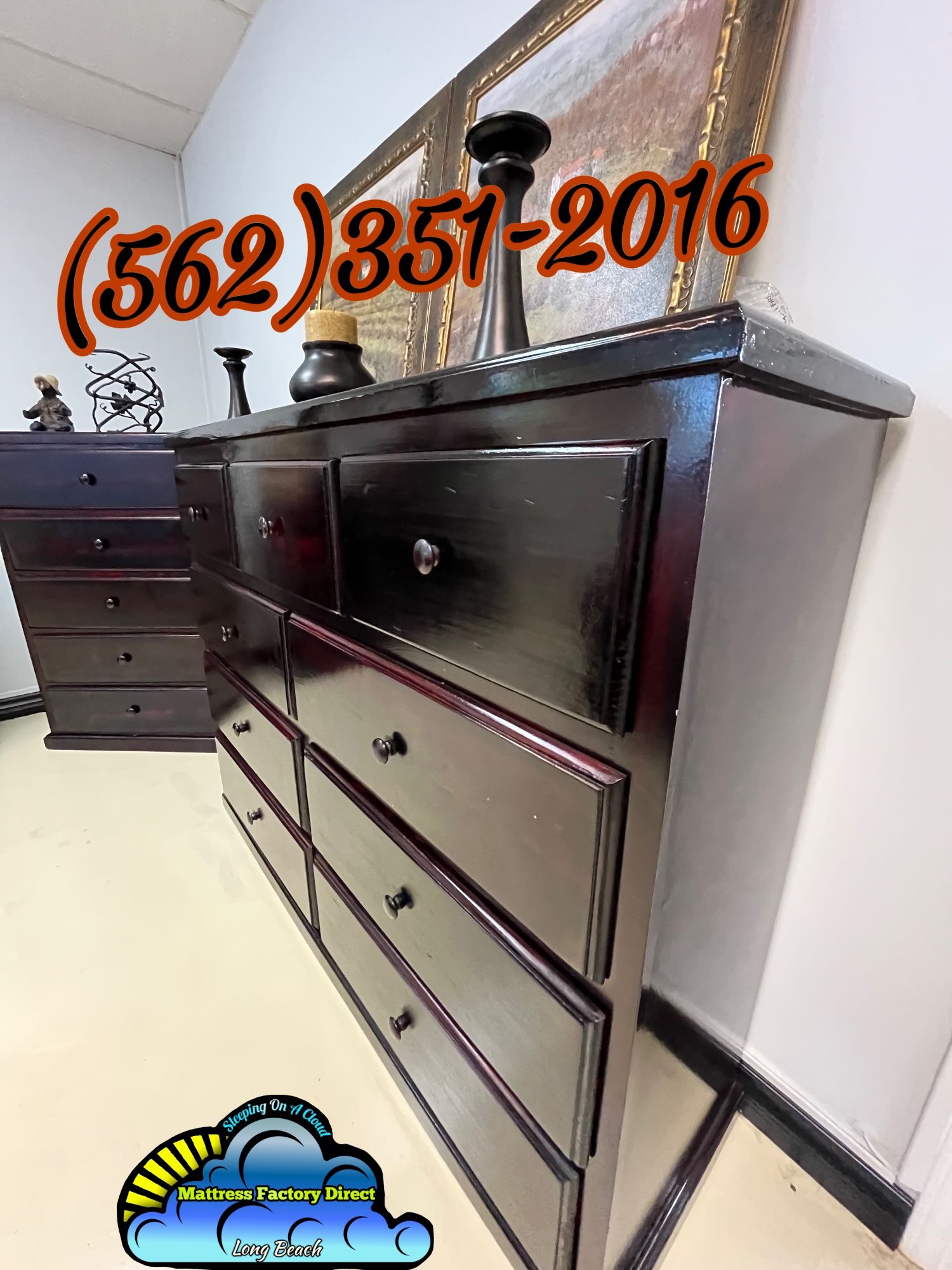 Nine Drawer Solid Wood Cherry Dresser Cajonera Comoda