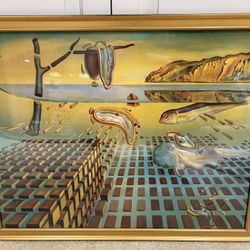 Large Salvador Dalí Framed Art Print – "Disintegration of the Persistence of Memory"