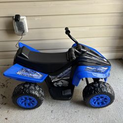 Blue Power Wheels 6V ATV with Charger Adapter 