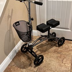 Knee Walker With Brakes And Basket 