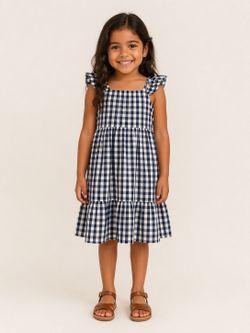 Cat & Jack | Gingham Blue and White Dress 3T