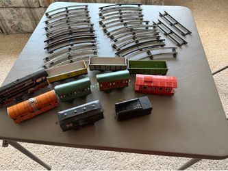 Vintage windup Hafner train set see description below