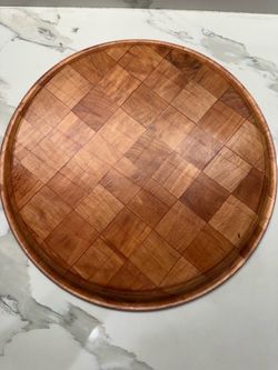 Round Wood Serving Tray