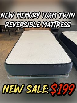 NEW MEMORY FOAM TWIN REVERSIBLE MATTRESS