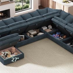 New! HonBay 7 piece U-Shaped Modular Sofa Couch Sectional *delivery*