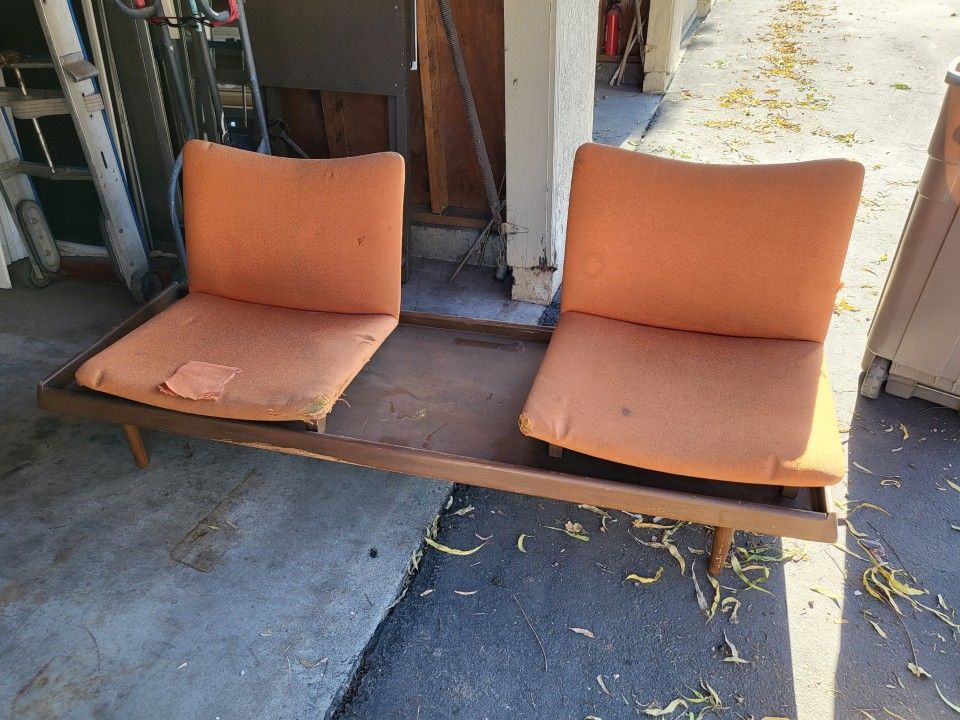 Mid Century Modern MCM 1959 Walmut Modular Platform Bench Seats By Famous Designer Gerald McCabe