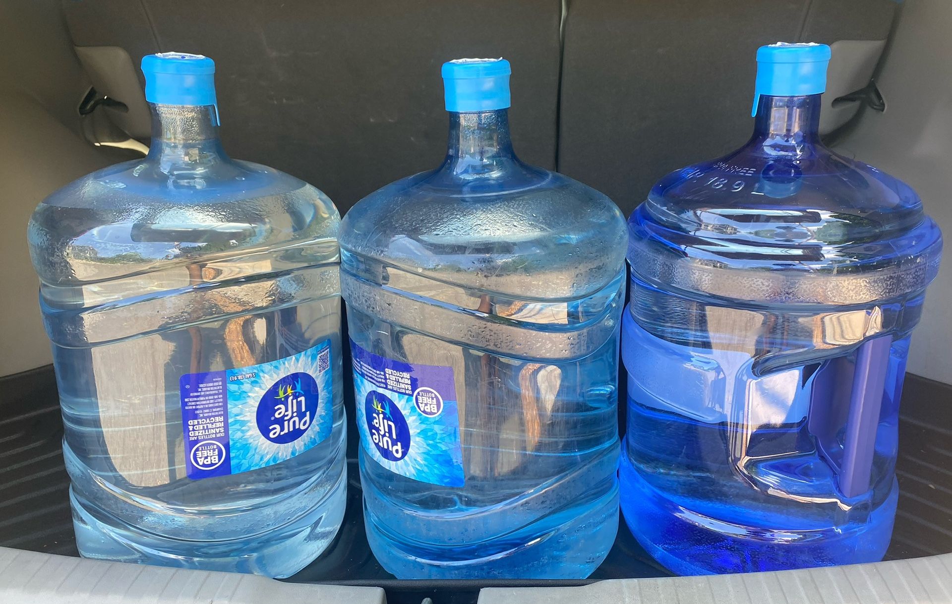 3 Brand New 5-Gallon Water Jugs – Great for Cleaning, Gardening, or Storage