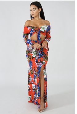 Iris Floral Maxi Skirt Set