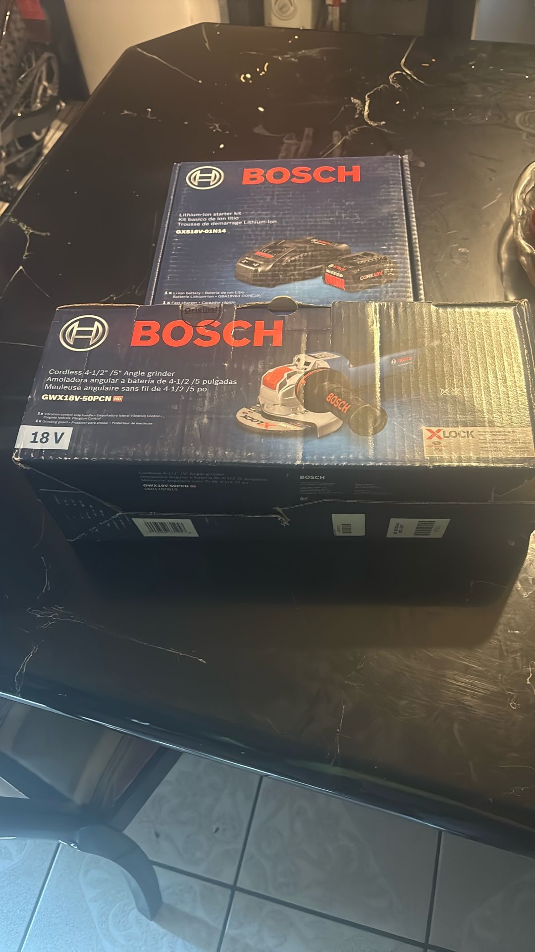 bosch grinder xlock battery 6.5 AH and fast charger