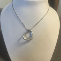 Tiffany&Co Heart Necklace, 16” Long