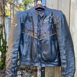 Alpinestars Motorcycle Jacket Size 52 Large Leather