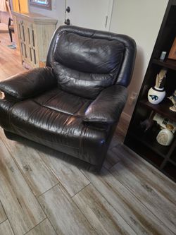 Dark  Brown Leather electric recliner