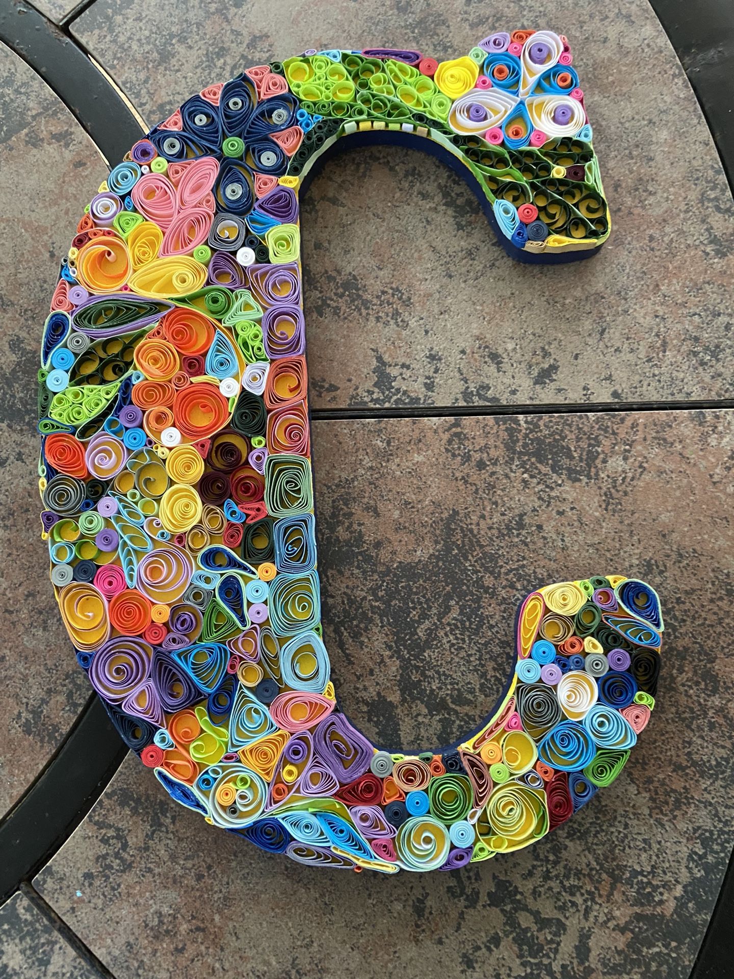 Beautiful Quilled Decorated Letter “C”