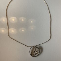 B Initial Plated Gold Necklace 