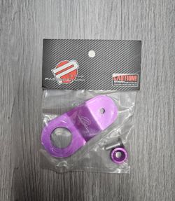 BRAND NEW PASSWORD JDM EK DC S2K PURPLE CNC BILLET ALUMINUM RADIATOR STAY MOUNT BRACKET+WASHER KIT