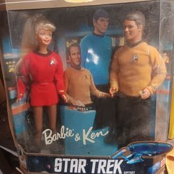 1996 Star Trek Barbie and Ken. Never Out Of Box. Box Rough Condition 