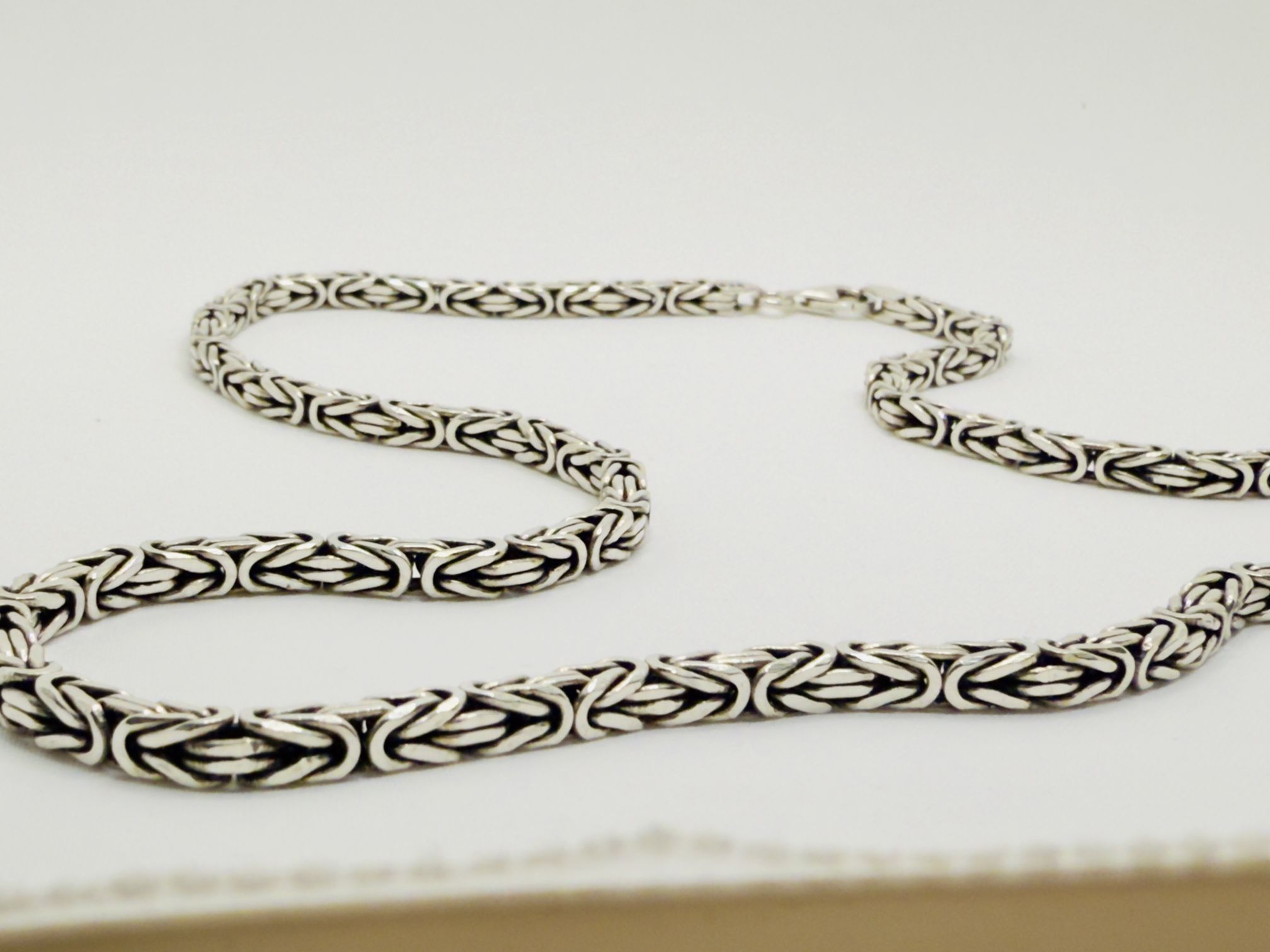 Great Big 925 Sterling Silver Byzantine Box Chain