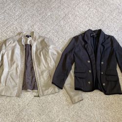 Imitation Leather Jacket And Three-Quarter Sleeve Jacket