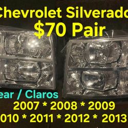New 2007-2013 Chevrolet Silverado Headlights Pair $70 All Clears