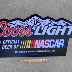 🔥 Coors Light NASCAR Fans Huge Beer Bar Plastic Acrylic Sign  