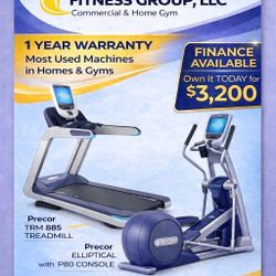 Precor EFX 885 + TRM 885 V2 Treadmill Combo (P80 Console)