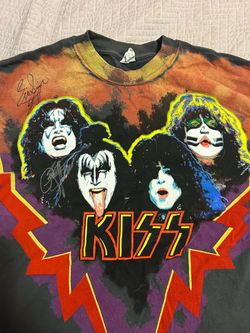 KISS Band Autographed by Gene Simmons and Eric Singer