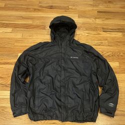 Columbia black waterproof jacket with hood Size xl #outdoor #hiking
