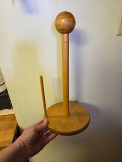 Wooden paper towel holder