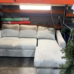 Coddle Aria Fabric Sleeper Sofa with Reversible Chaise and Storage, Beige