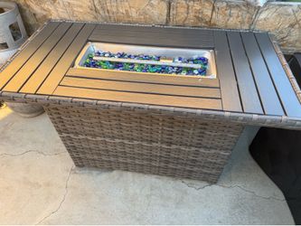 Wicker Grey Fire pit Table