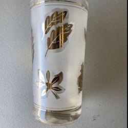 Vintage Kinney Gold Leaf Glasses Set Of 8