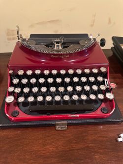 Vintage Remington Portable Typewriter Red