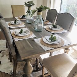 Dining Tables With 6 Chairs - Simple And Pretty - SAME DAY DELIVERY- NO CREDIT NEEDED - Wood Table - Grey - Brown - Light Brown