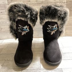 San Jose Sharks Fur Boots  