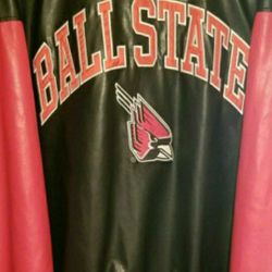 NCAA Ball State Letterman Bomber Wool Jacket Steve Barry Size X-large XL