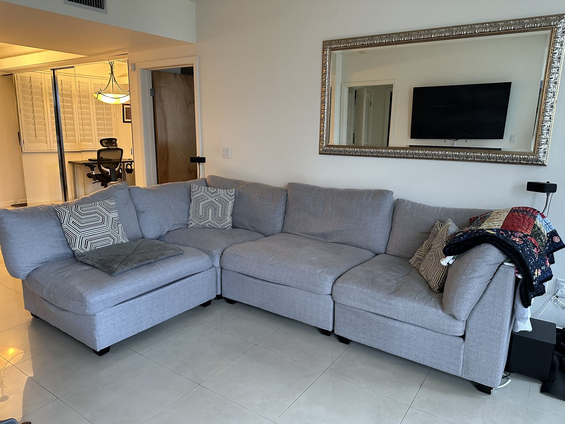 Grey Sectional Couch 
