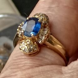 14k 3 Ct Sapphire 1ct Natural Diamonds 