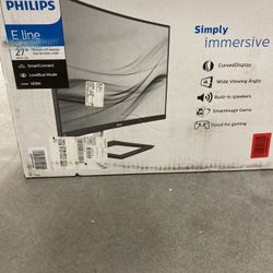 Philips E-Line 27” LCD Curved Display Monitor Screen