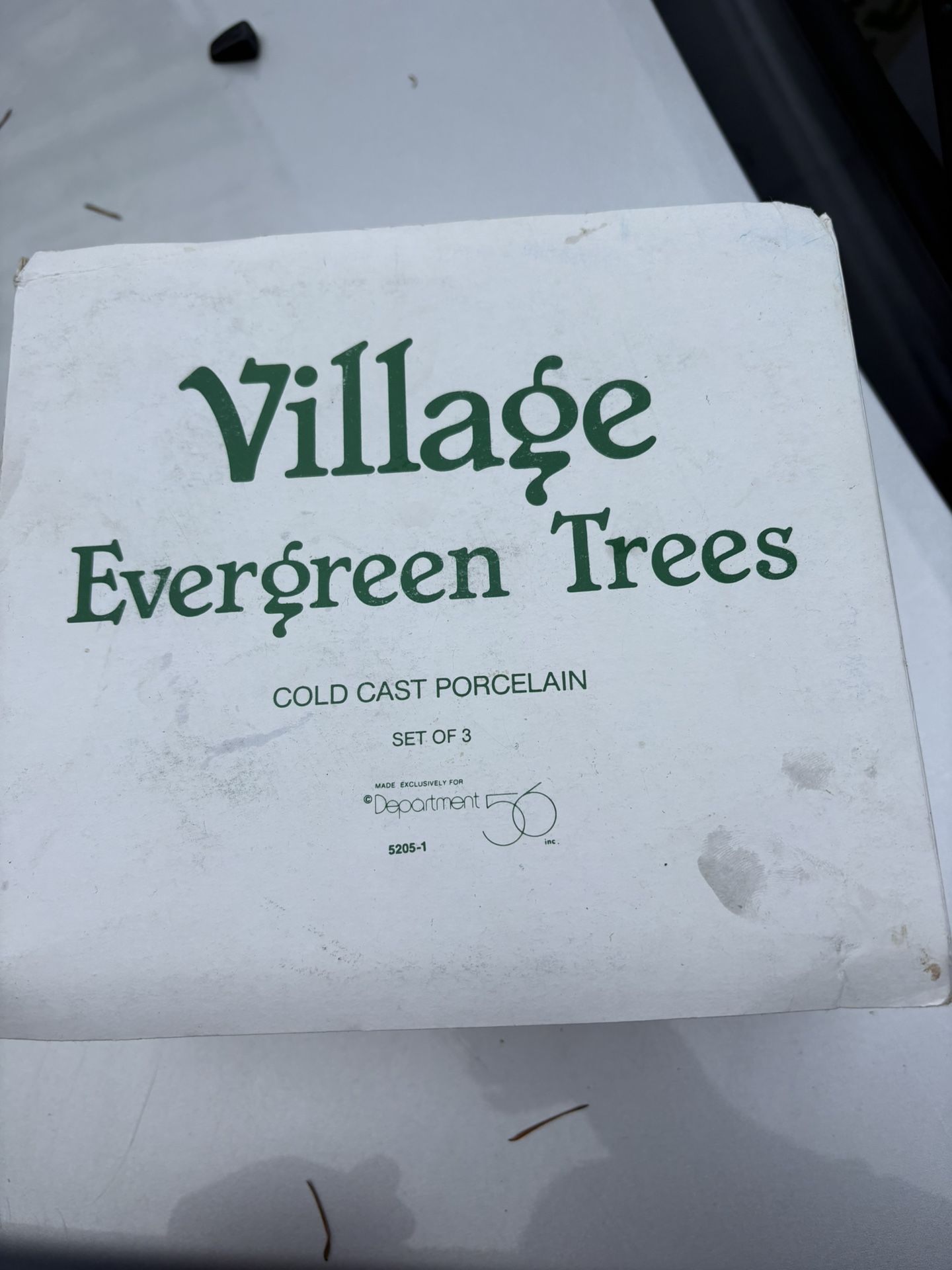 Department 56 Evergreen Trees Cold Cast Porcelain Set Of 3