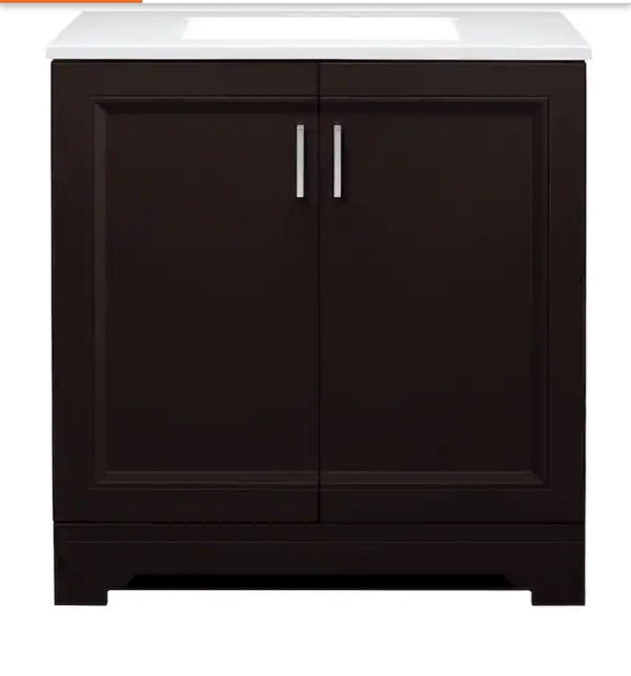 Willowridge 30.5 in. W x 18.75 in. D x 34.375 in. H Single Sink Bath Vanity in Carob with White Cultured Marble Top