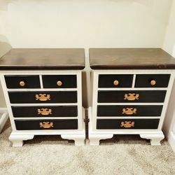 Vintage Ethan Allen Old Tavern Nightstands | Solid Wood | Refinished MCM Pair 