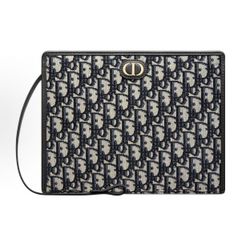DIOR Dior Montaigne Series 30 Montaigne Classic Old Flower Embroidery Full Print Canvas Toiletry Bag Hand Bag(111)81