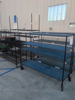Black Wire Shelving Units on Casters $30