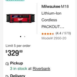 Brand New Milwaukee Packout Radio/Charger $300. Firm. Pickup In Oakdale 