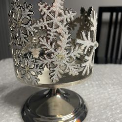BATH & BODY WORKS Silver Jewel SNOWFLAKE  candle holder pedestal